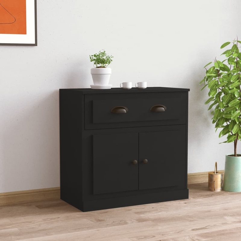 Berkfield Sideboard Black 70×35.5×67.5 cm Engineered Wood