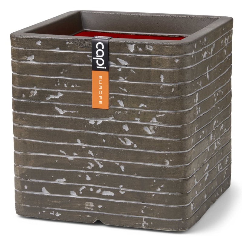 Capi Planter Nature Row Square 40x40x40 cm Olive Green