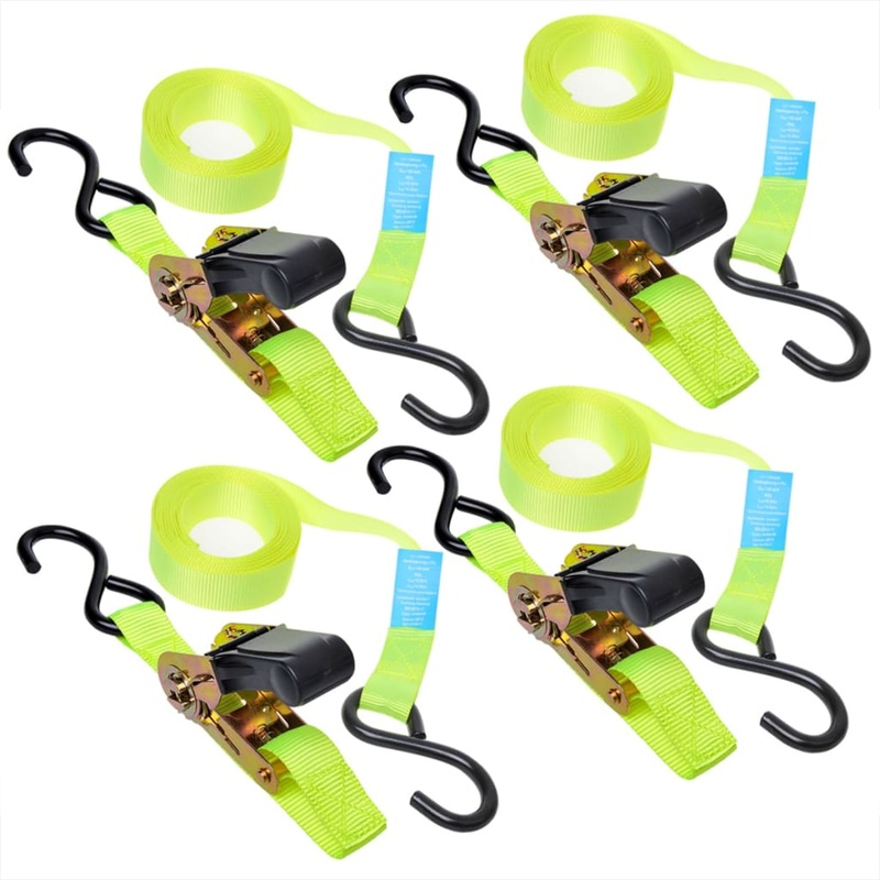 ProPlus Tie Down Strap with Ratchet + 2 Hooks Set of 4 5 m 320205
