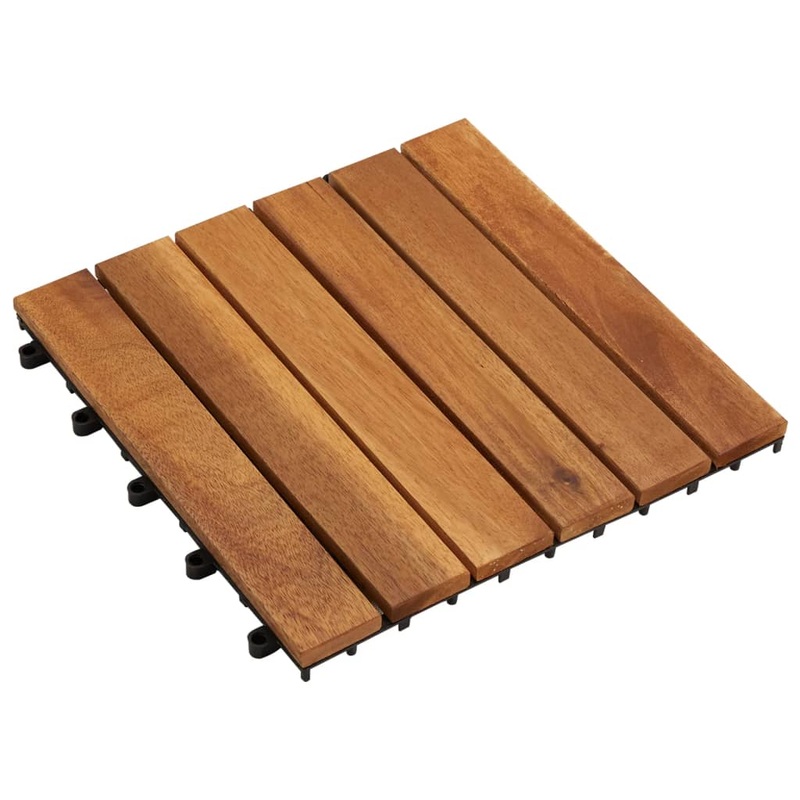 Berkfield 10 pcs Acacia Decking Tiles 30 x 30 cm Vertical Pattern
