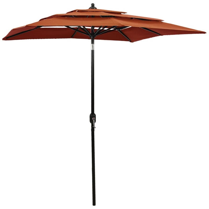 Berkfield 3-Tier Parasol with Aluminium Pole Terracotta 2×2 m