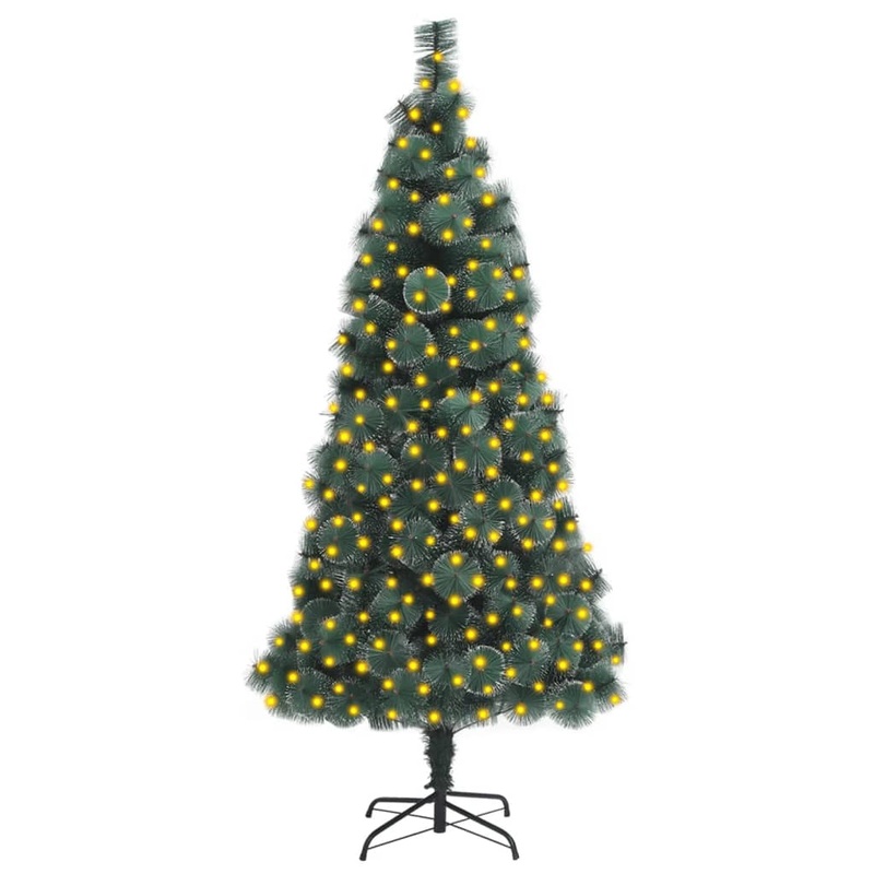 Berkfield Artificial Christmas Tree with LEDs&Stand Green 210 cm PET