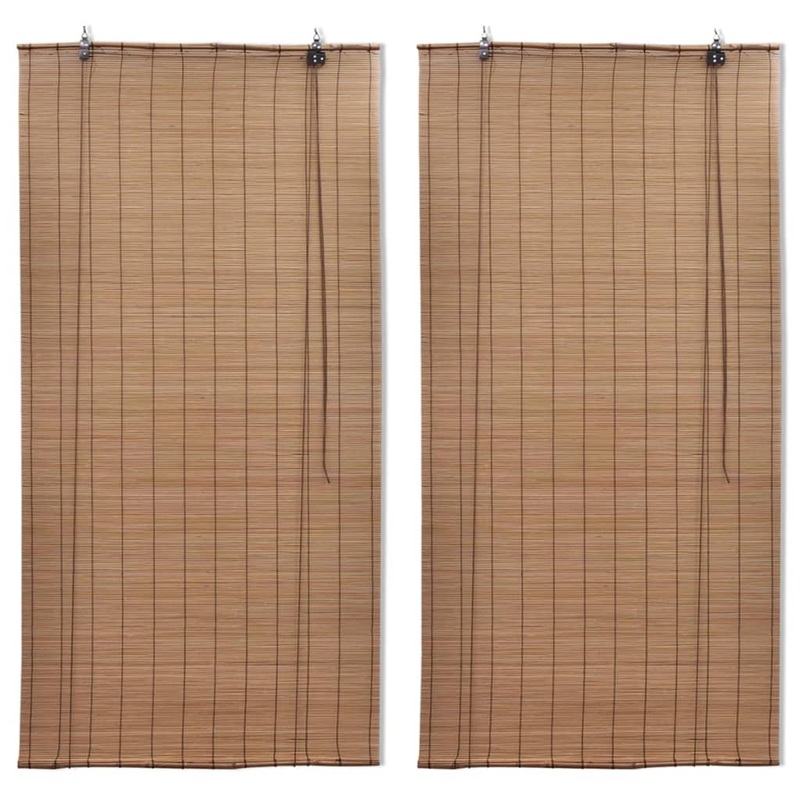 Berkfield Bamboo Roller Blinds 2 pcs 150 x 220 cm Brown