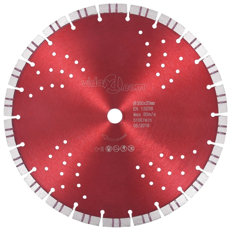 Berkfield Diamond Cutting Disc with Turbo and Holes Steel 300 mm