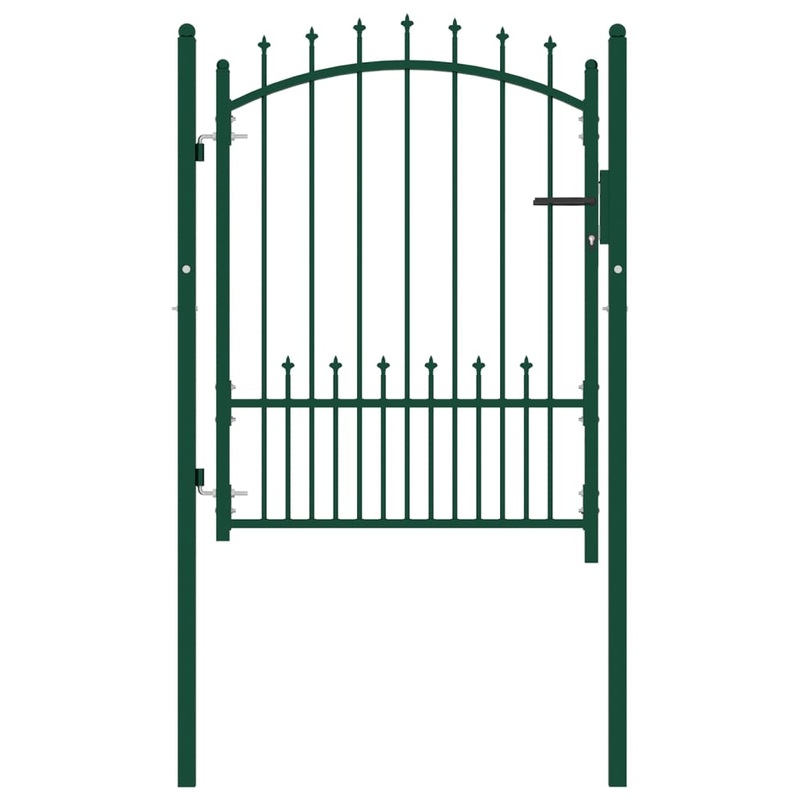 Berkfield Fence Gate with Spikes Steel 100×125 cm Green
