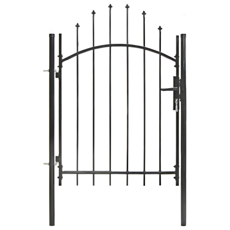 Berkfield Garden Gate Steel 1×1.5 m Black