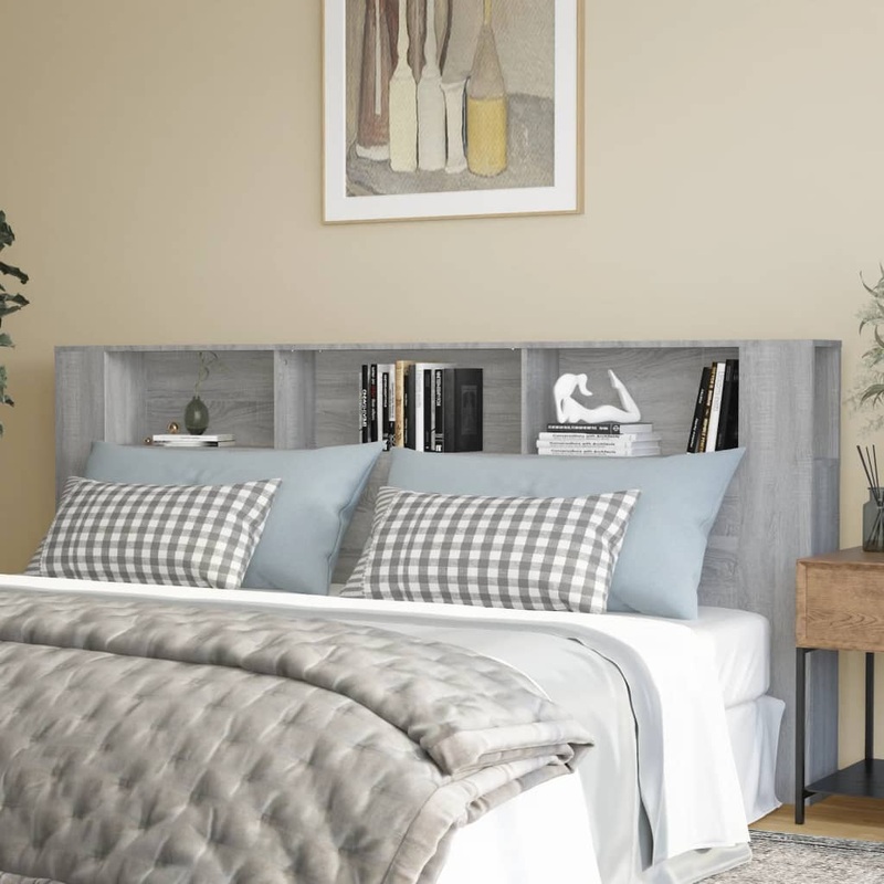 Berkfield Headboard Cabinet Grey Sonoma 220×18.5×104.5 cm