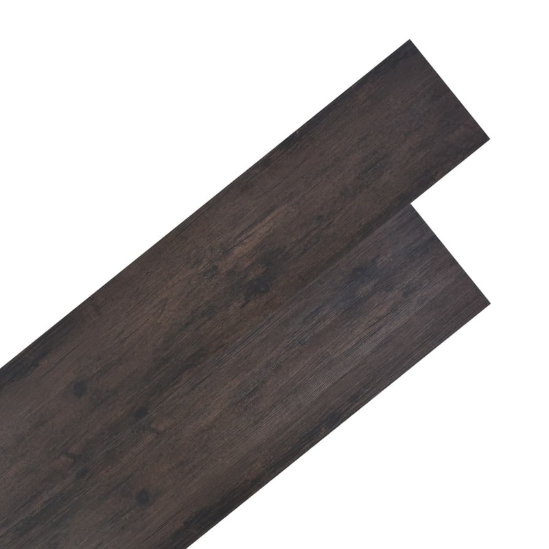 Berkfield Non Self-adhesive PVC Flooring Planks 5.26 m__ 2 mm Oak Dark Grey