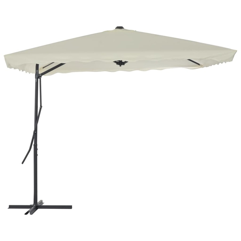 Berkfield Outdoor Parasol with Steel Pole 250×250 cm Sand