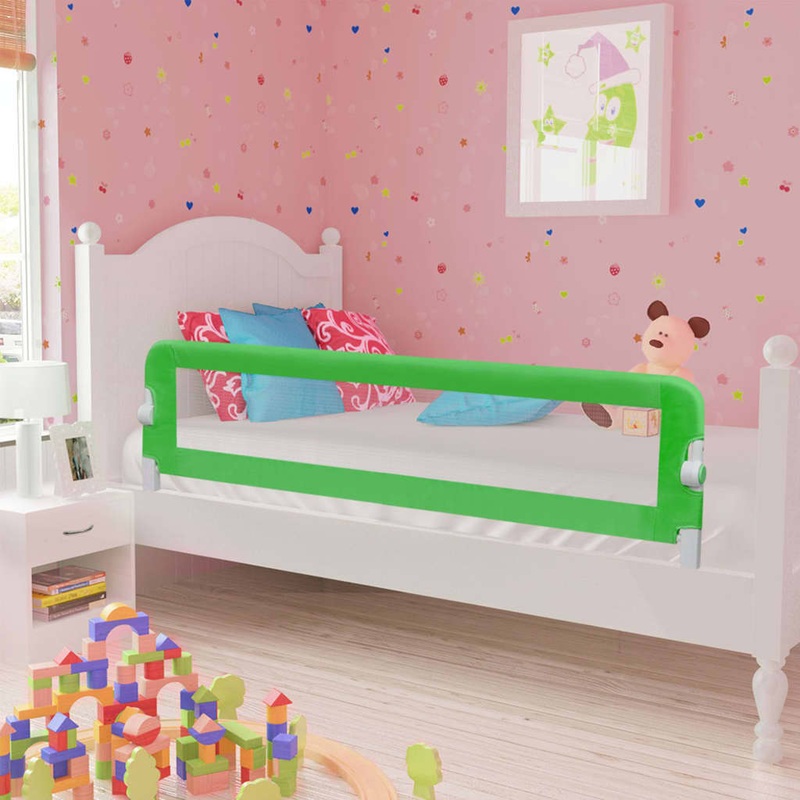 Berkfield Toddler Safety Bed Rail Green 120×42 cm Polyester