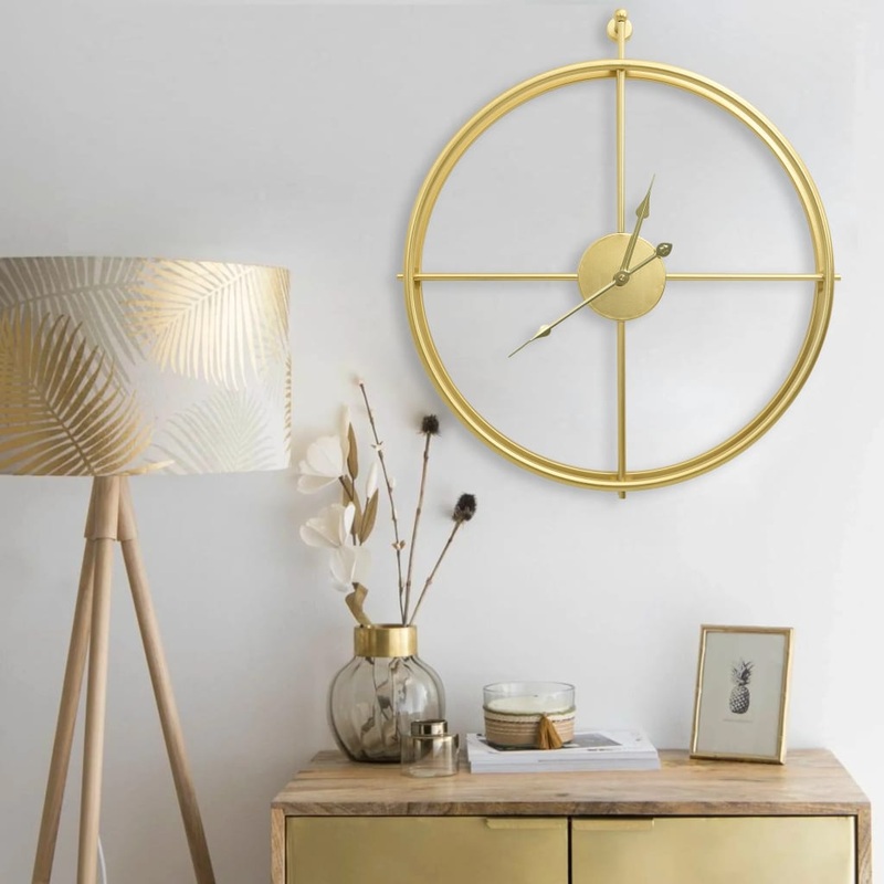 Berkfield Wall Clock Gold 52 cm Iron