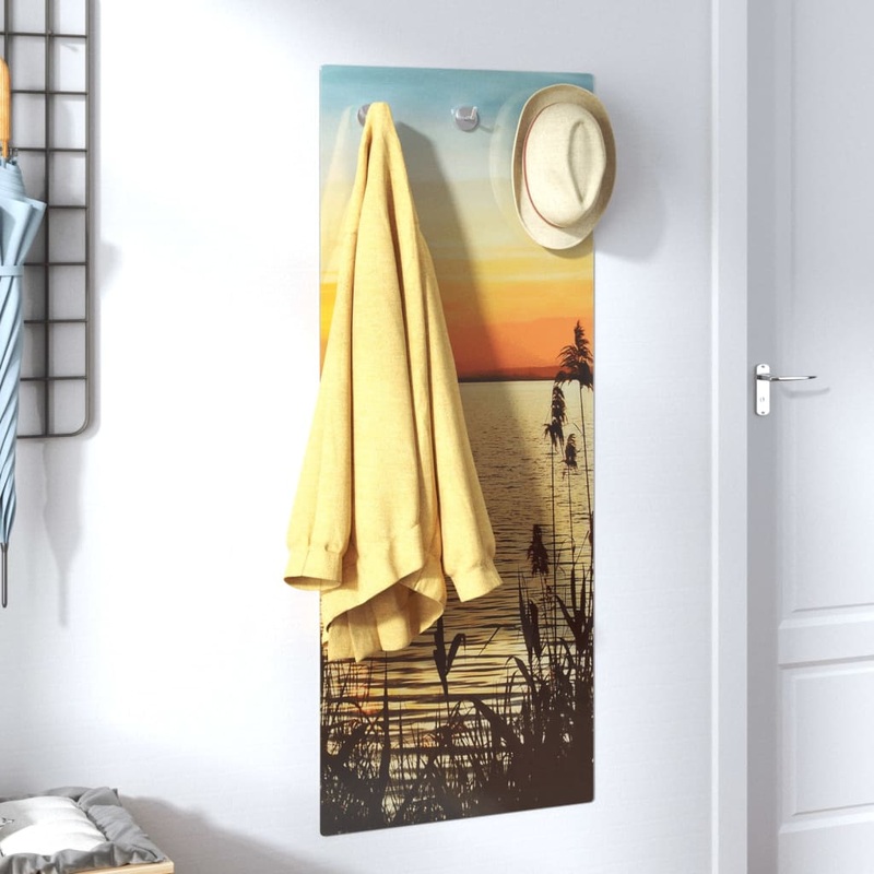 Berkfield Wall Mounted Coat Rack 125×50 cm Tempered Glass Sunshine Lake