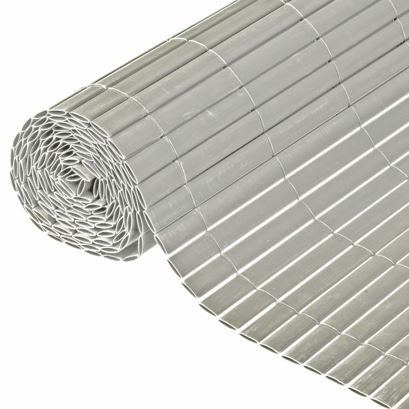 Nature Double Sided Garden Screen PVC 1.5x3m Grey