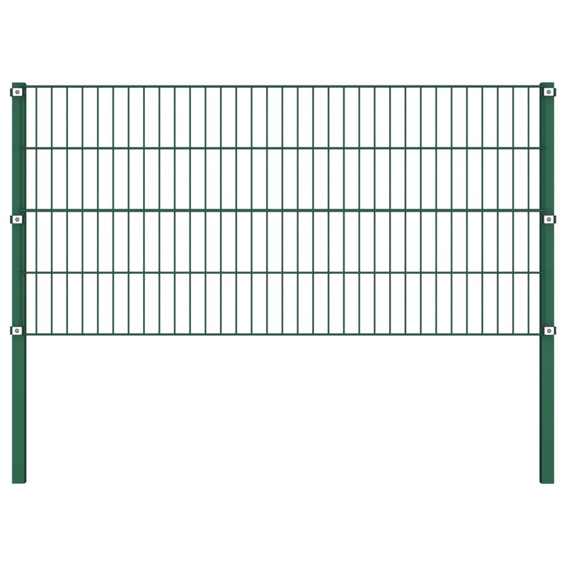 Berkfield Fence Panel with Posts Iron 1.7×0.8 m Green