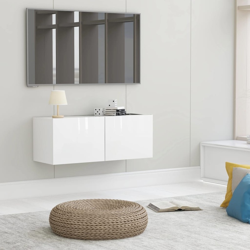 Berkfield TV Cabinet High Gloss White 80x30x30 cm Engineered Wood