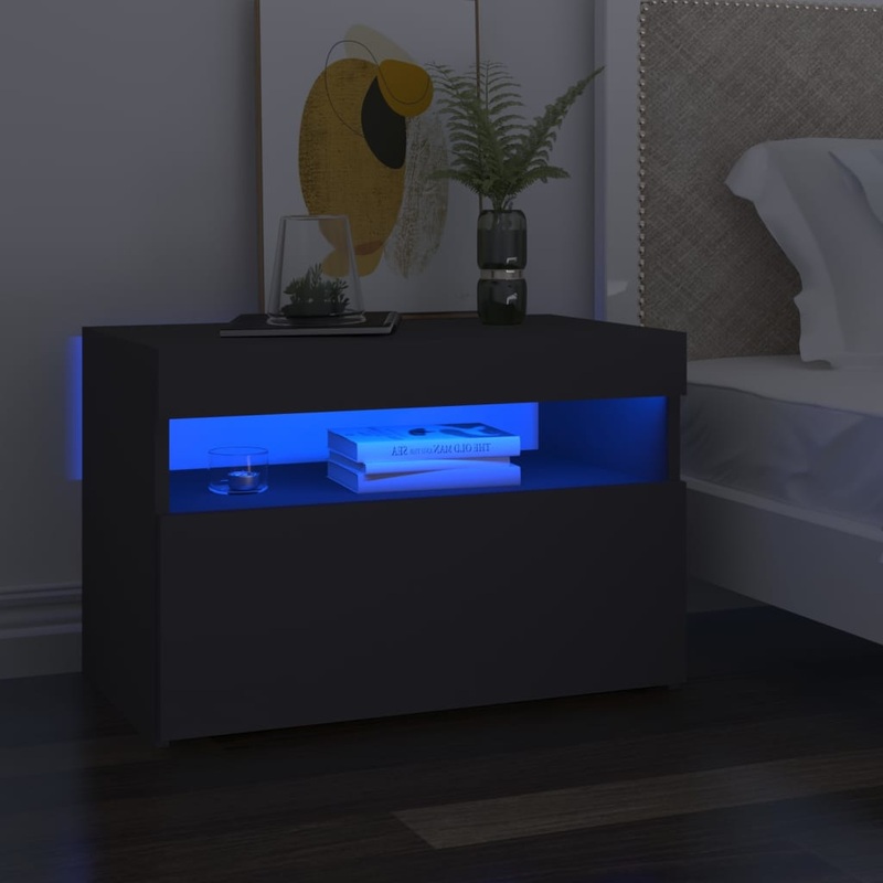 Berkfield TV Cabinet with LED Lights Grey 60x35x40 cm