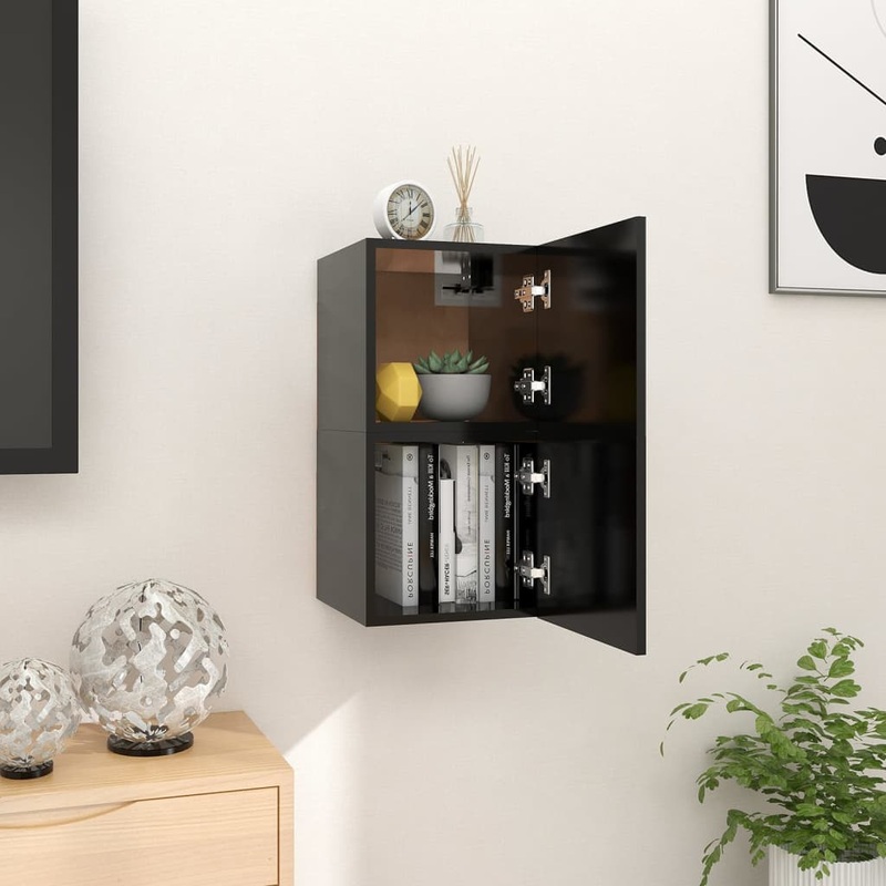 Berkfield Wall Mounted TV Cabinets 2 pcs Black 30.5x30x30 cm