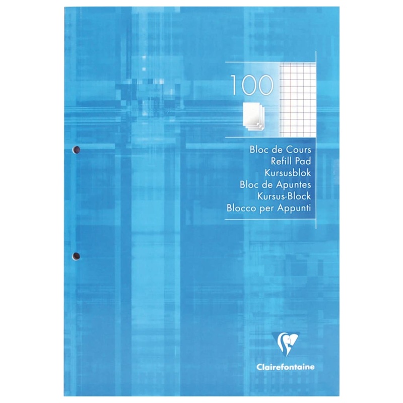 Clairefontaine Refill Pads A4 with 2 Holes 100 Sheets Squared 5 pcs