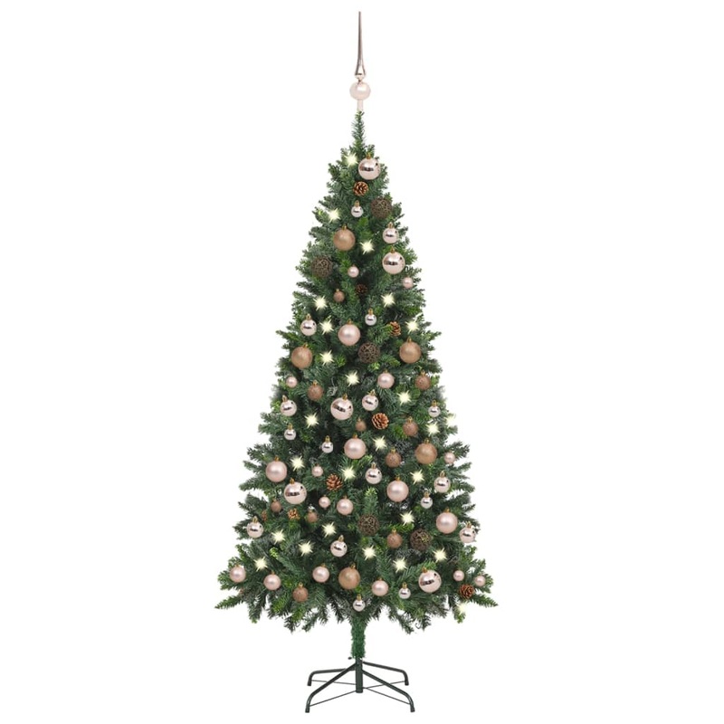 Berkfield Artificial Christmas Tree with LEDs&Ball Set&Pine Cones 180 cm