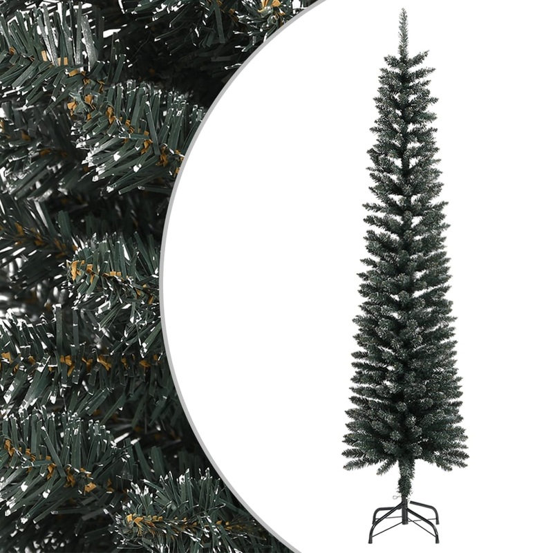 Berkfield Artificial Slim Christmas Tree with Stand Green 240 cm PVC