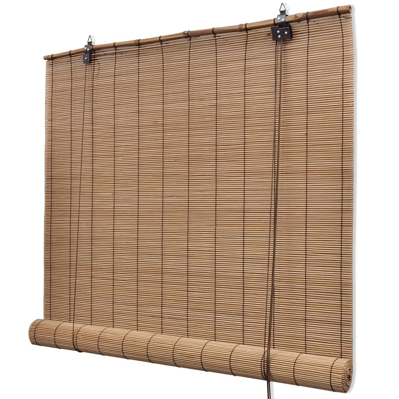 Berkfield Brown Bamboo Roller Blinds 140 x 160 cm