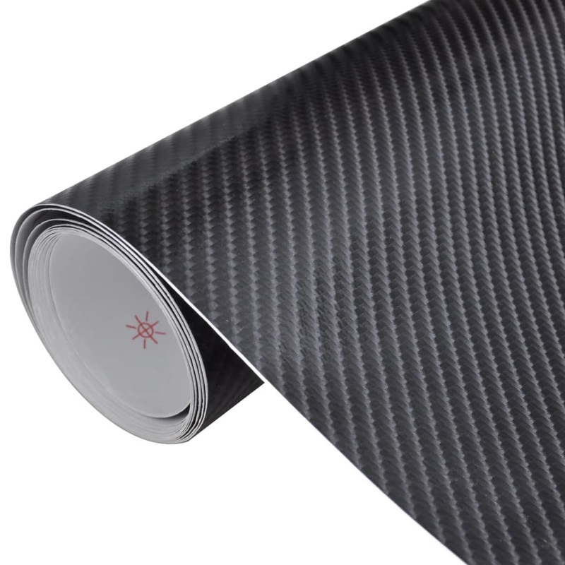 Berkfield Carbon Fiber Vinyl Car Film 4D Black 152 x 200 cm