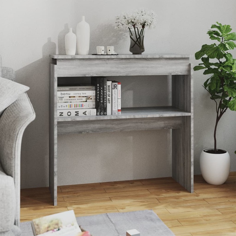 Berkfield Console Table Grey Sonoma 80x30x80 cm Engineered Wood