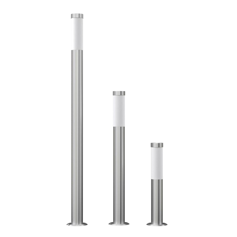 Berkfield Garden Lamp Set 3-piece Waterproof Stainless Steel
