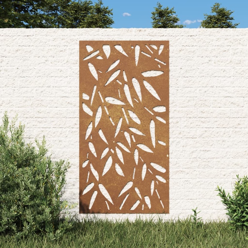 Berkfield Garden Wall Decoration 105×55 cm Corten Steel Bamboo Leaf Design