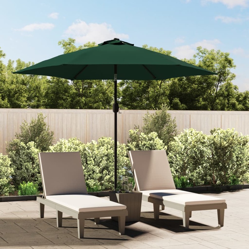 Berkfield LED Cantilever Umbrella 3 m Green