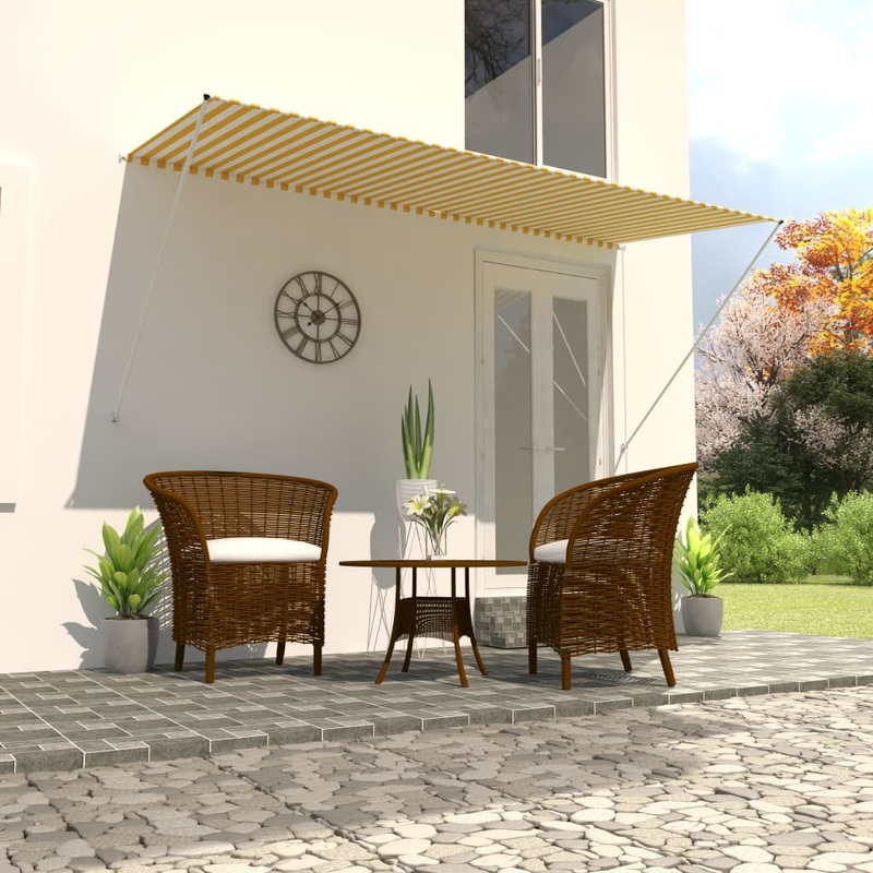 Berkfield Retractable Awning 300×150 cm Yellow and White