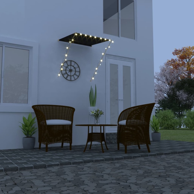Berkfield Retractable Awning with LED 100×150 cm Anthracite