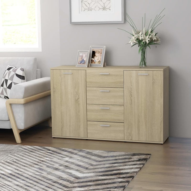 Berkfield Sideboard Sonoma Oak 120×35.5×75 cm Engineered Wood