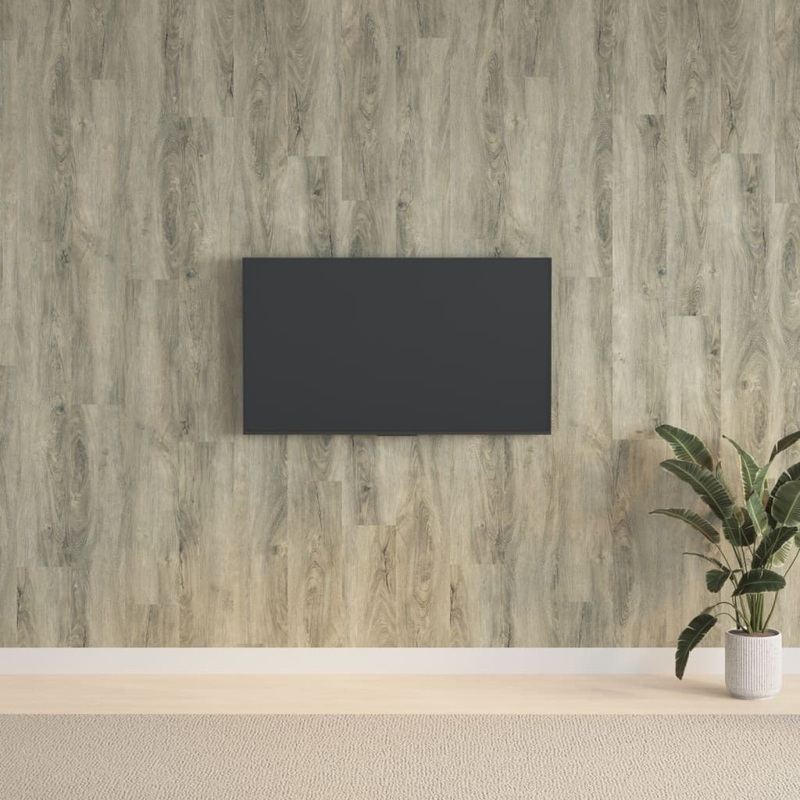 Berkfield Wall Panels Wood Look Grey PVC 2.06 m__