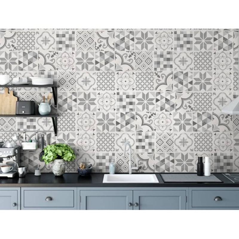 Grosfillex Wallcovering Tile Accent 9 pcs 15.4×120 cm Andaluz Grey