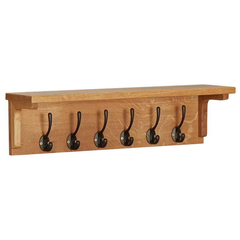Berkfield Coat Rack 60x16x16 cm Solid Oak Wood