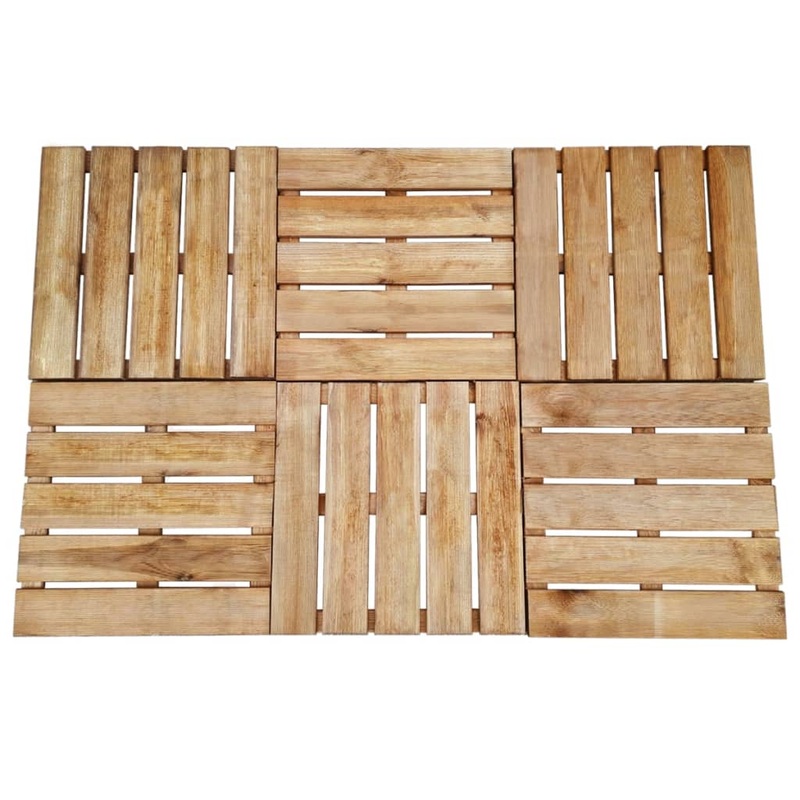 Berkfield Decking Tiles 6 pcs 50×50 cm Wood Brown