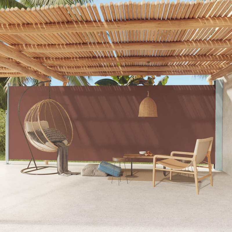 Berkfield Patio Retractable Side Awning 200×600 cm Brown