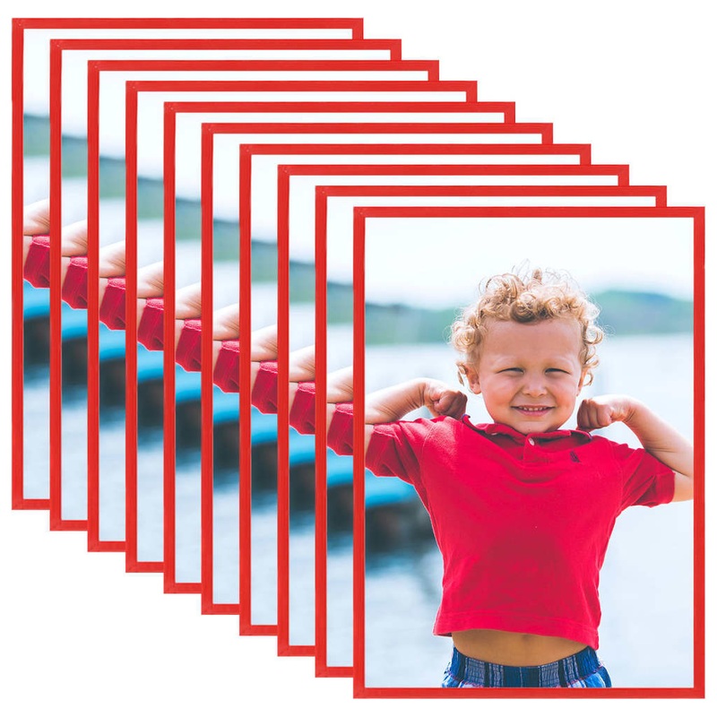 Berkfield Photo Frames Collage 10 pcs for Wall or Table Red 18×24 cm MDF