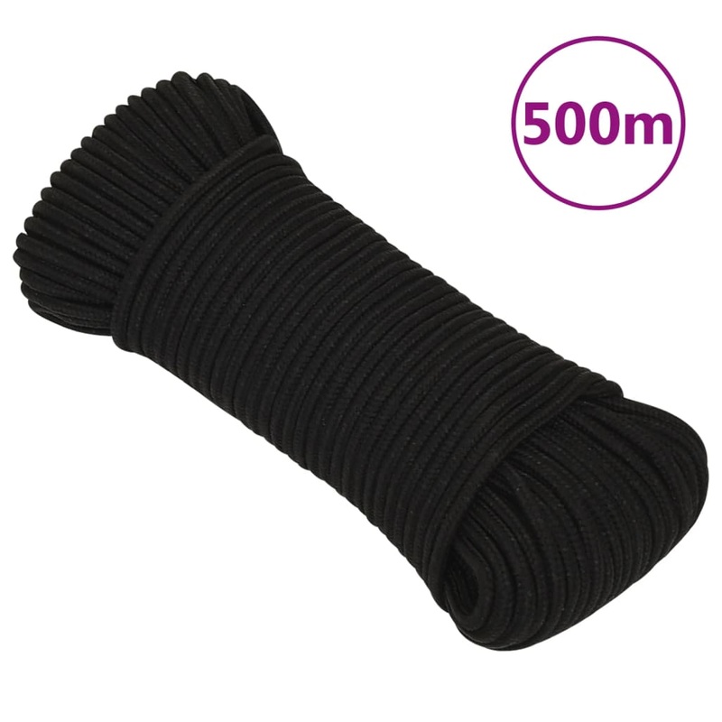 Berkfield Work Rope Black 3 mm 500 m Polyester