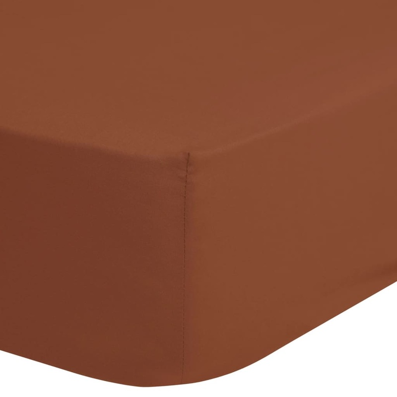 Good Morning Fitted Sheet 160×200 cm Terracotta