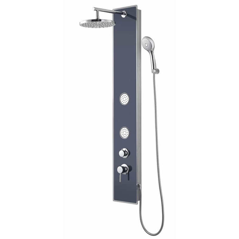SCH_TTE Glass Shower Panel with Single Lever Mixer GLASDUSCHPANEEL Anthracite