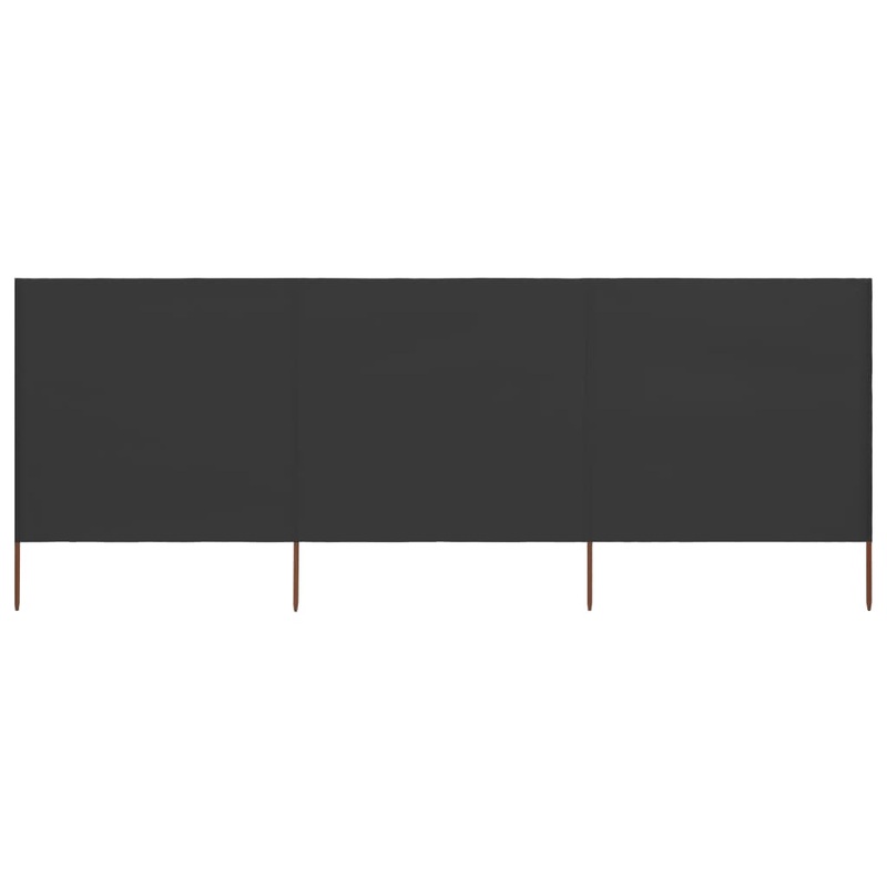 Berkfield 3-panel Wind Screen Fabric 400×160 cm Anthracite