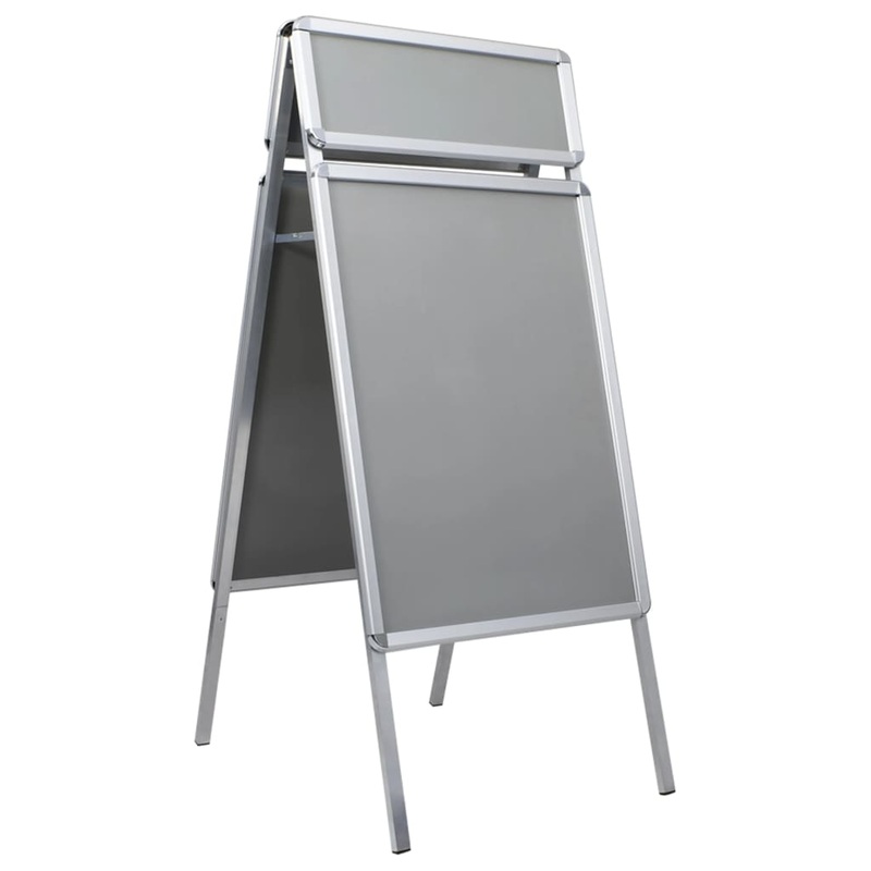 Berkfield A1 Customer Stopper Poster Stand with Header Aluminium