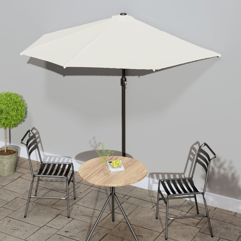 Berkfield Balcony Parasol with Aluminium Pole Sand 270×144 cm Half