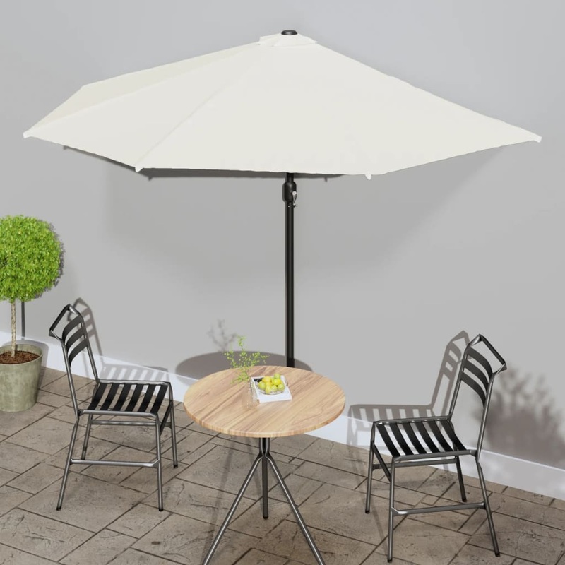 Berkfield Balcony Parasol with Aluminium Pole Sand 300×155 cm Half