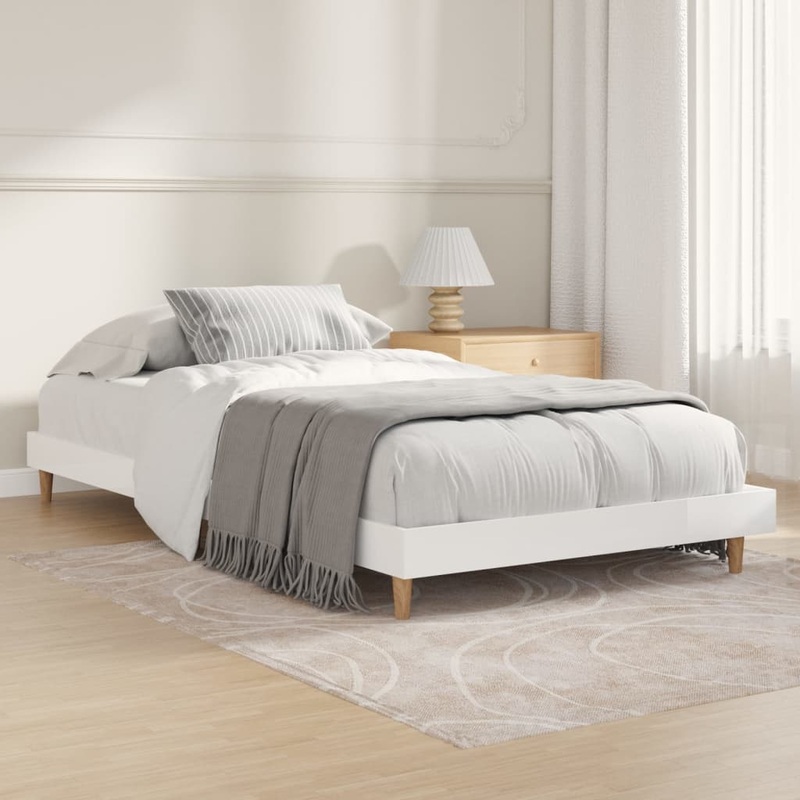Berkfield Bed Frame High Gloss White 90×190 cm Engineered Wood
