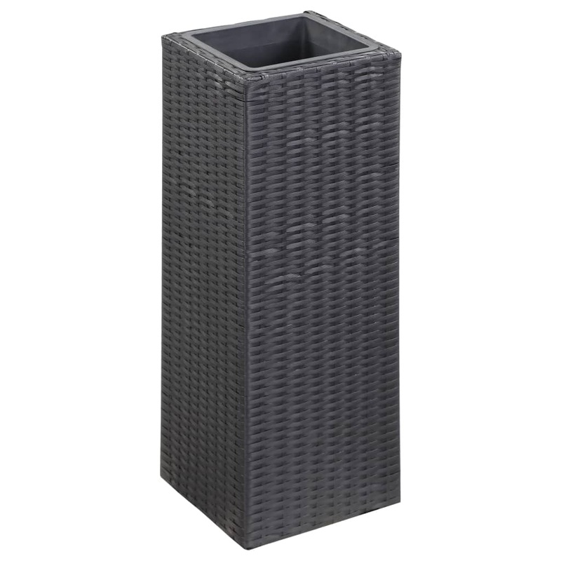 Berkfield Garden Raised Bed 28x28x80 cm Poly Rattan Black