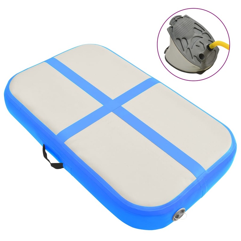 Berkfield Inflatable Gymnastics Mat with Pump 60x100x15 cm PVC Blue