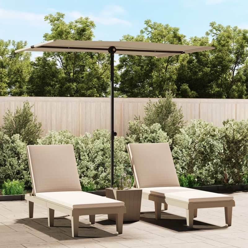 Berkfield Outdoor Parasol with Aluminium Pole 2×1.5 m Taupe